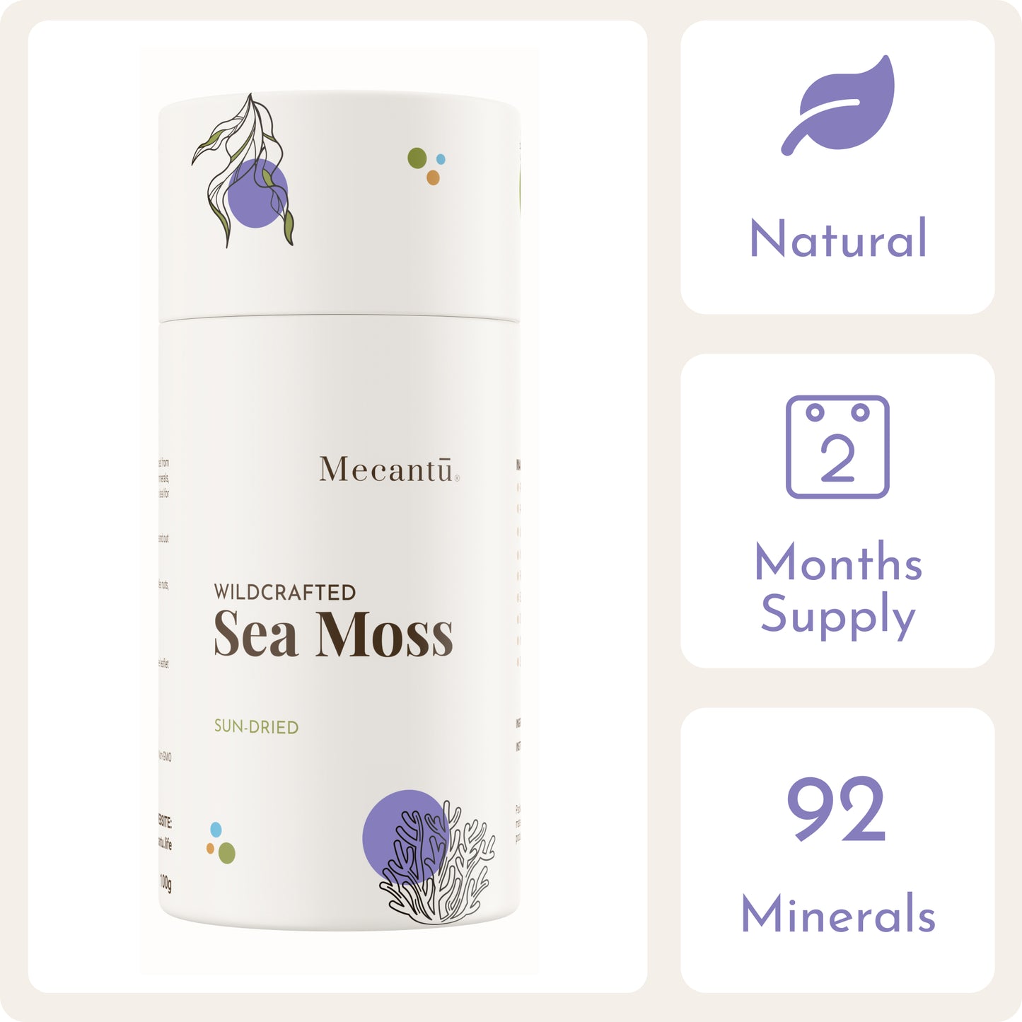 Sun-Dried Purple Sea Moss (Antioxidant-Rich)