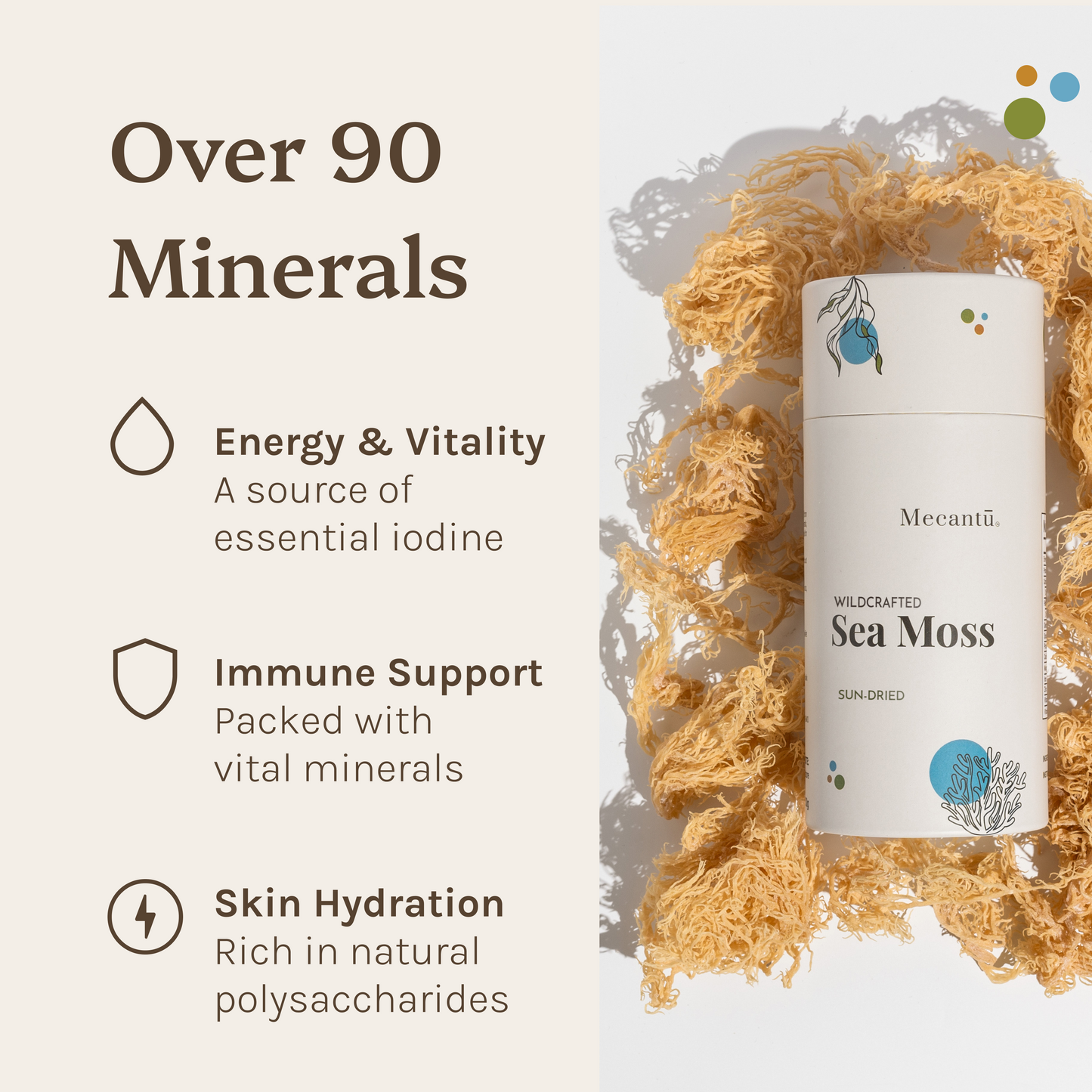 Sun-Dried Golden Sea Moss (Nutrient-Rich & Versatile)